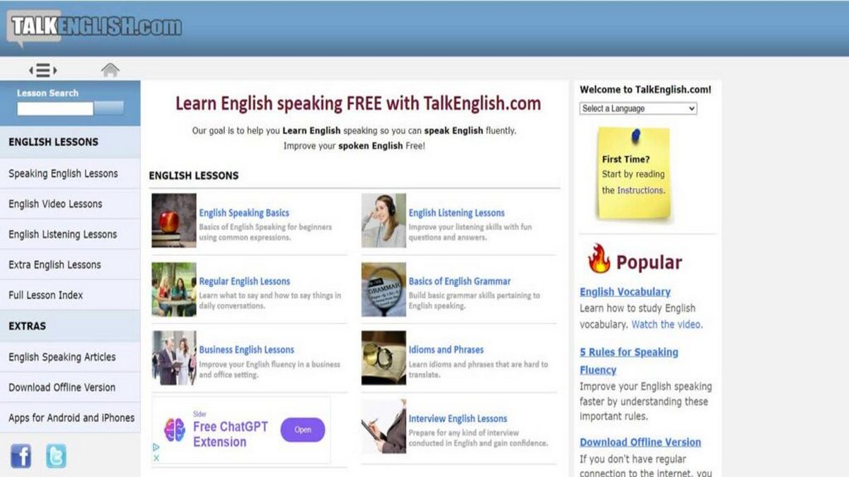 TalkEnglish.com بهترین سایت های آموزش زبان انگلیسی