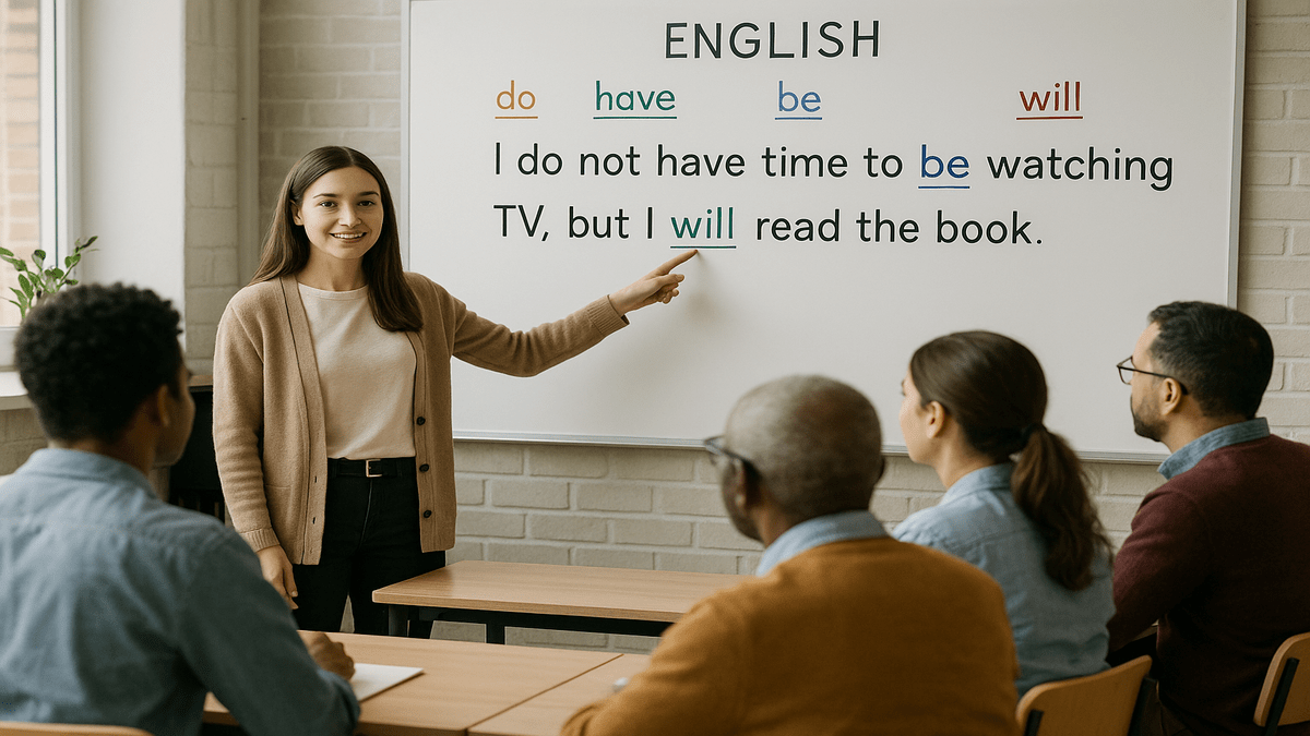 تمرین کاربردی افعال کمکی اصلی در زبان انگلیسی